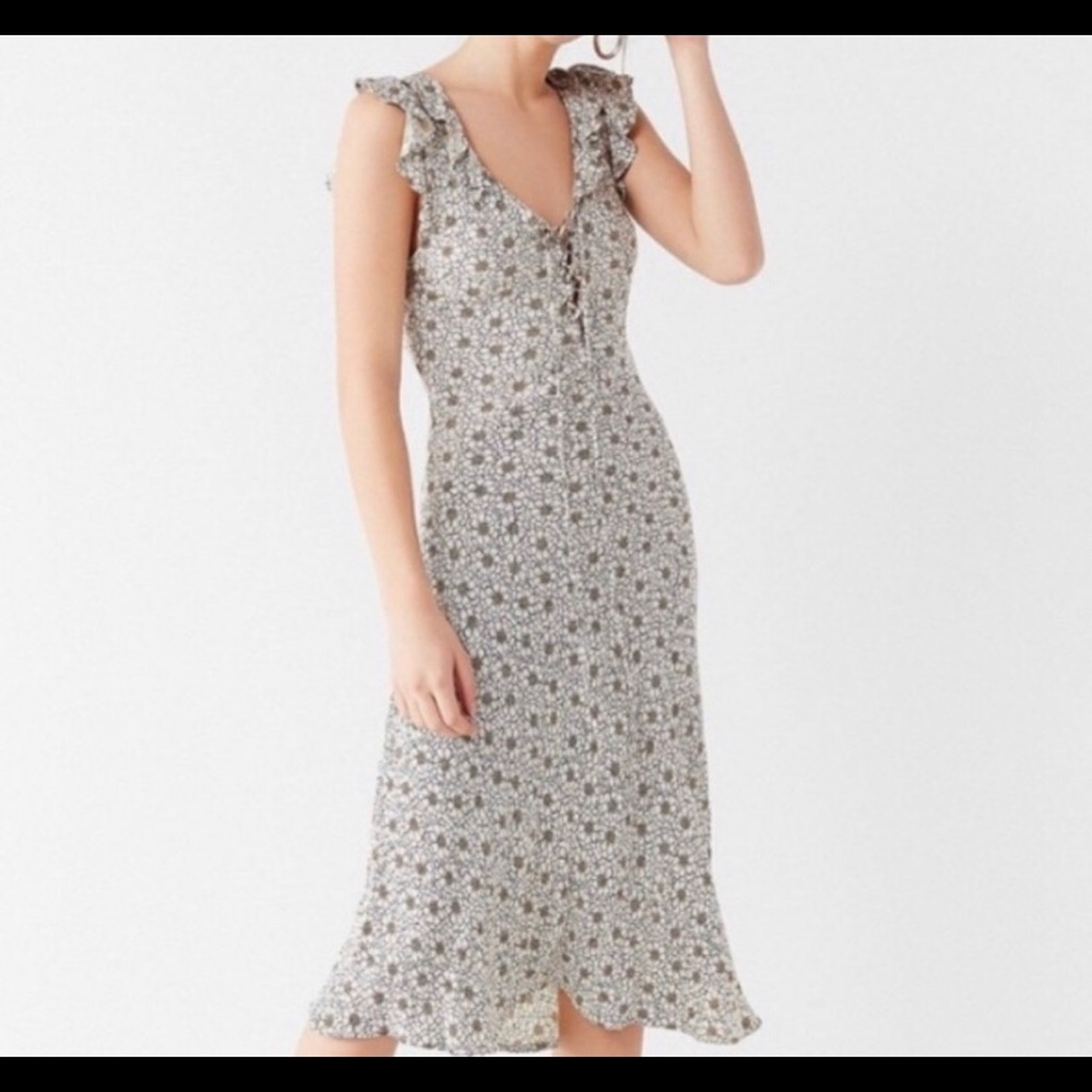 Cleobella daisy dress midi length ruffle sleeve M